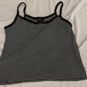 Black and white striped crop top